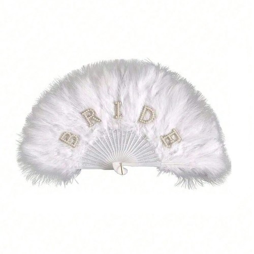 Vintage feather hand fan - vintage,