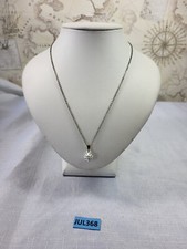 Silver White Shamballa Crystal Pendant Necklace Costume Jewellery JUL368