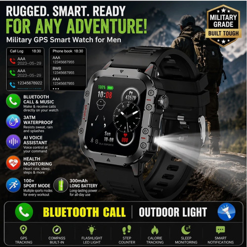 Military gps smart watch - military, men