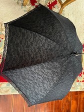 Vintage black colour laced top ladies umbrella for protection from sun