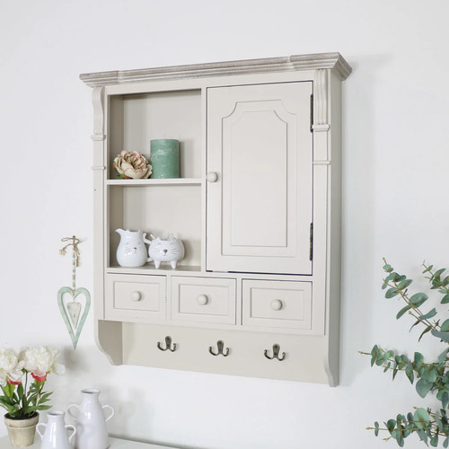 Cream wall mounted cupboard - cream,