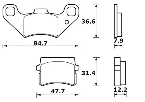 Front recessed brake - recessed,