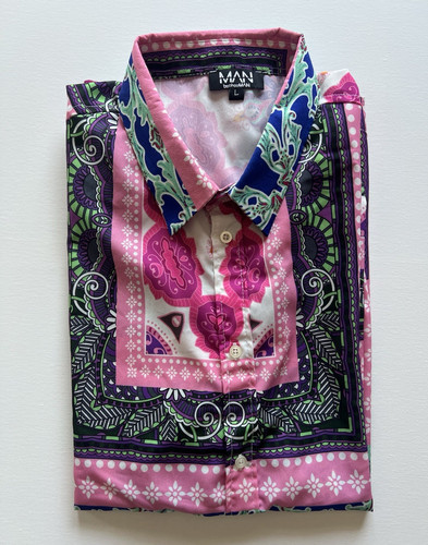 Boohooman men pink paisley - men’s,