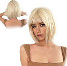 Short Blonde Bob Wig with