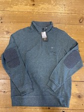 FYNCH HATTON® Hybrid 1/4 Zip Jumper/ Sweat Top/Ivy - Large  TAG PRICE £99.99