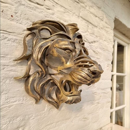 Lion head wall mounted art - head,