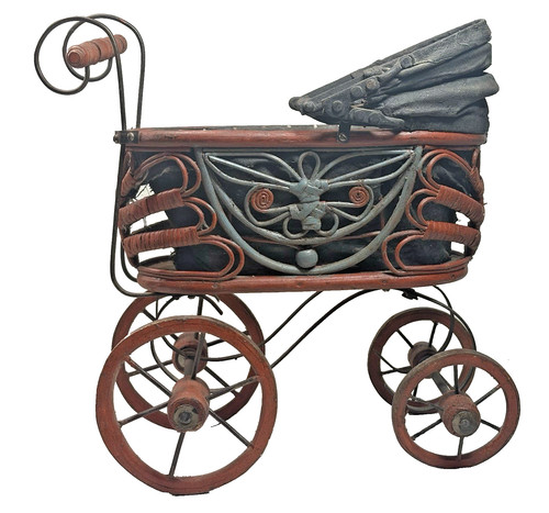 Vintage wicker doll baby - wicker,