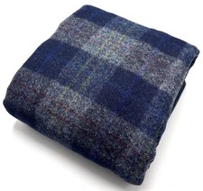 Blue Grey Wool Fabric Check