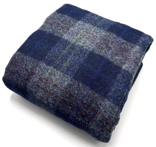 Blue grey wool - fabric, check