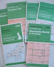 VINTAGE 1980s OS ORDNANCE SURVEY PATHFINDER 1:25000 LARGE SCALE MAPS of ENGLAND 