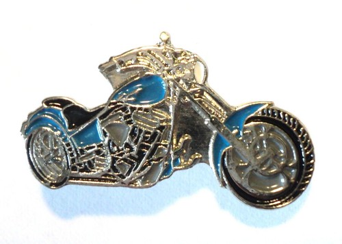 Blue custom chopper - blue, biker