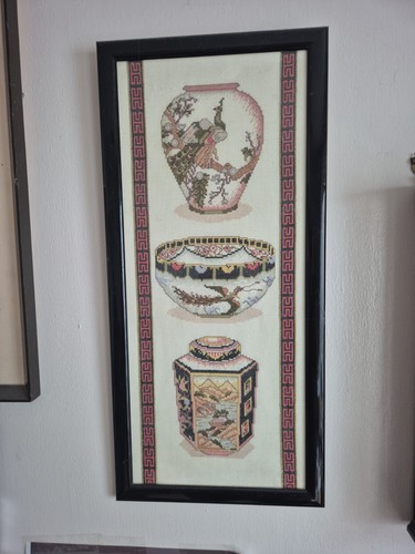 Vintage framed cross stitch - framed,