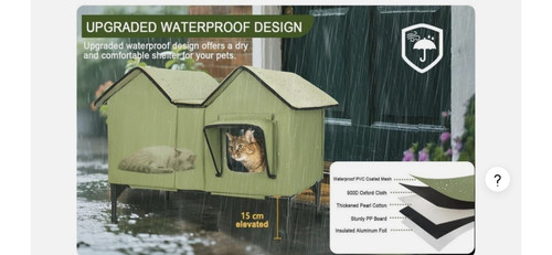 Large heated cat house - cat,