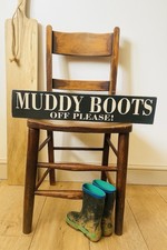 No Muddy Boots Sign Vintage