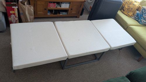White square ottoman footstool - white,