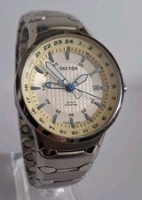 Sector 700 GMT Mens Quartz Watch - Stainless Steel - Swiss Made - New Batt -Rare