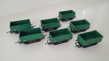 HORNBY? TRIANG? OO GAUGE GREEN OPEN PLANK WAGONS X 7. W1005. 12T GOOD CONDITION 