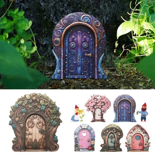 Wooden fairy door miniature - door,