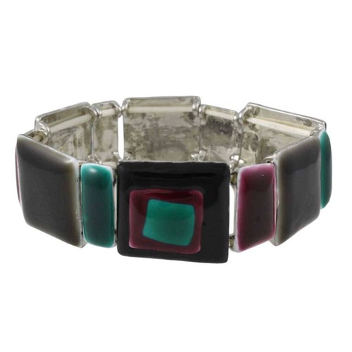 Brown teal and mulberry enamel - brown,