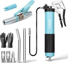 SHALL Grease Gun, 7000 PSI Heavy Duty Pistol Grip Grease Gun Kit,14oz Load