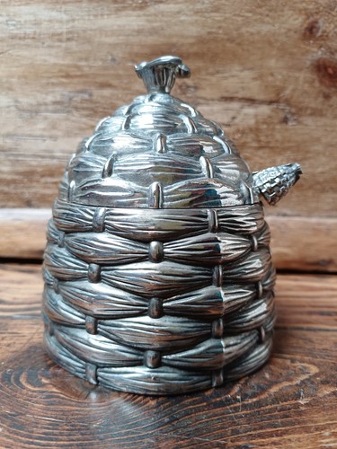 Vintage metal bee hive - metal, honey