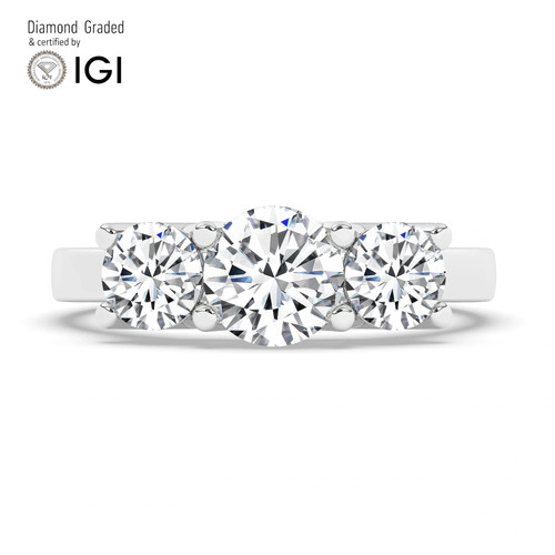 Round diamond trilogy ring - round,