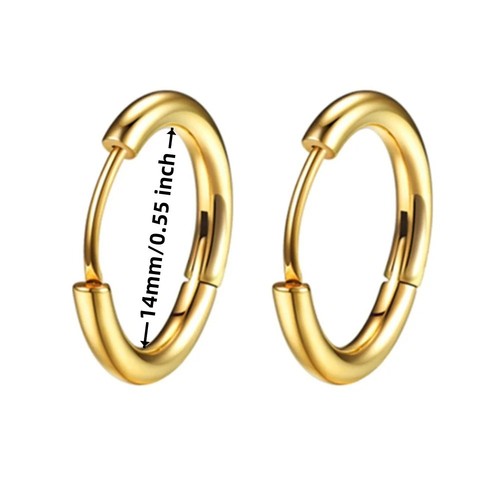 9ct gold sleeper hoop earrings - 9ct,