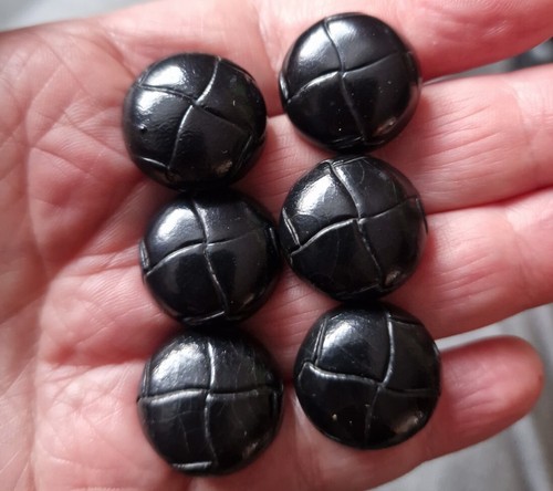 Vintage leather buttons - leather, in