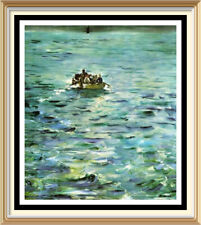 Old Vintage Lithograph EDOUARD MANET Seascape Wall Art Print ESCAPE OF ROCHEFORT