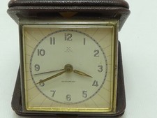 (ref288BE) Vintage H.A.C. Mechanical Travel Alarm Clock Working