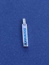 9ct 9K white gold blue square