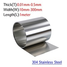 304 Stainless Steel Flat Bar Metal Strip Sheet Foil Band Roll 10mm - 300mm Width