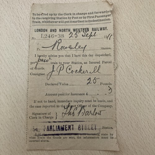 Railway ticket l n w - ,