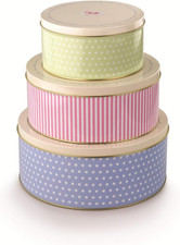 Retro Cake Storage Tins Set of