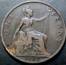 1902 LOW TIDE PENNY COIN-1d