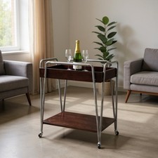 Black Drinks Trolley with 2