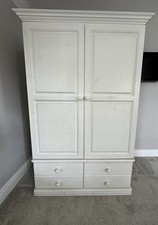 Double Wardrobe With 4 Drawers Solid Painted White Pine Shaker Style