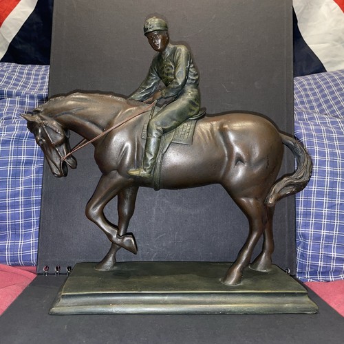 Vintage resin jockey - resin, on