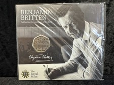 Great Britain, 50p Coin 2013 (Benjamin Britten), Unc in Royal Mint Pack