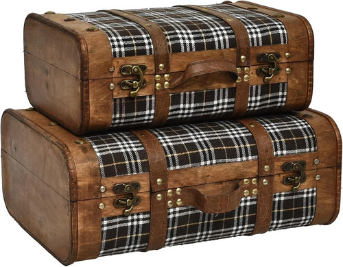 Vintage wooden suitcase set - suitcase, of