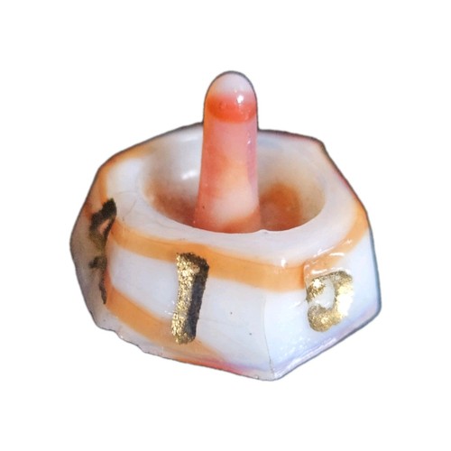 Hanukkah resin dreidel orange - hanukkah,