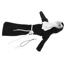  Cross Necklace Doll Clothes Cute Nun Costume Outfit for Stuffed Animals