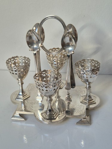 Vintage silver plated 4pc - 4pc, egg
