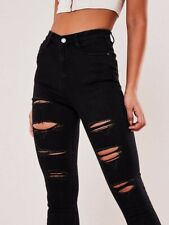 Miss guided black sinner high waisted extreme ripped skinny UK 6 BNWT RRP £30