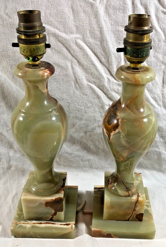Pair vintage green - green, marble