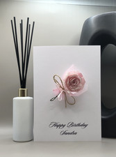 Personalised 3d handmade paper flower birthday Thank you greeting Card 266