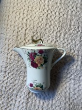 Beautiful Vintage Mini Floral Design Milk Jug With Gold Embellishing