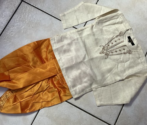 Rajvi boys gold cream - rajvi, suit