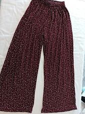 Ladies Pj Bottoms Unbranded Size S/M Elastic Waist Wide Leg Brown 26270