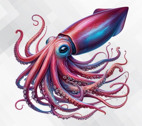Giant squid wall vinyl - squid,
